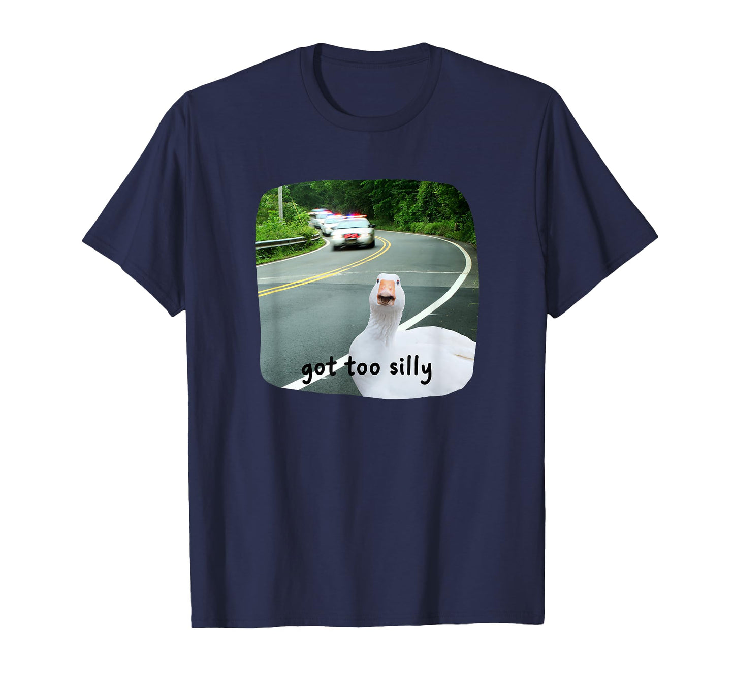 Funny Silly Goose Got Too Silly Cute Meme Women Kids Youth T-Shirt