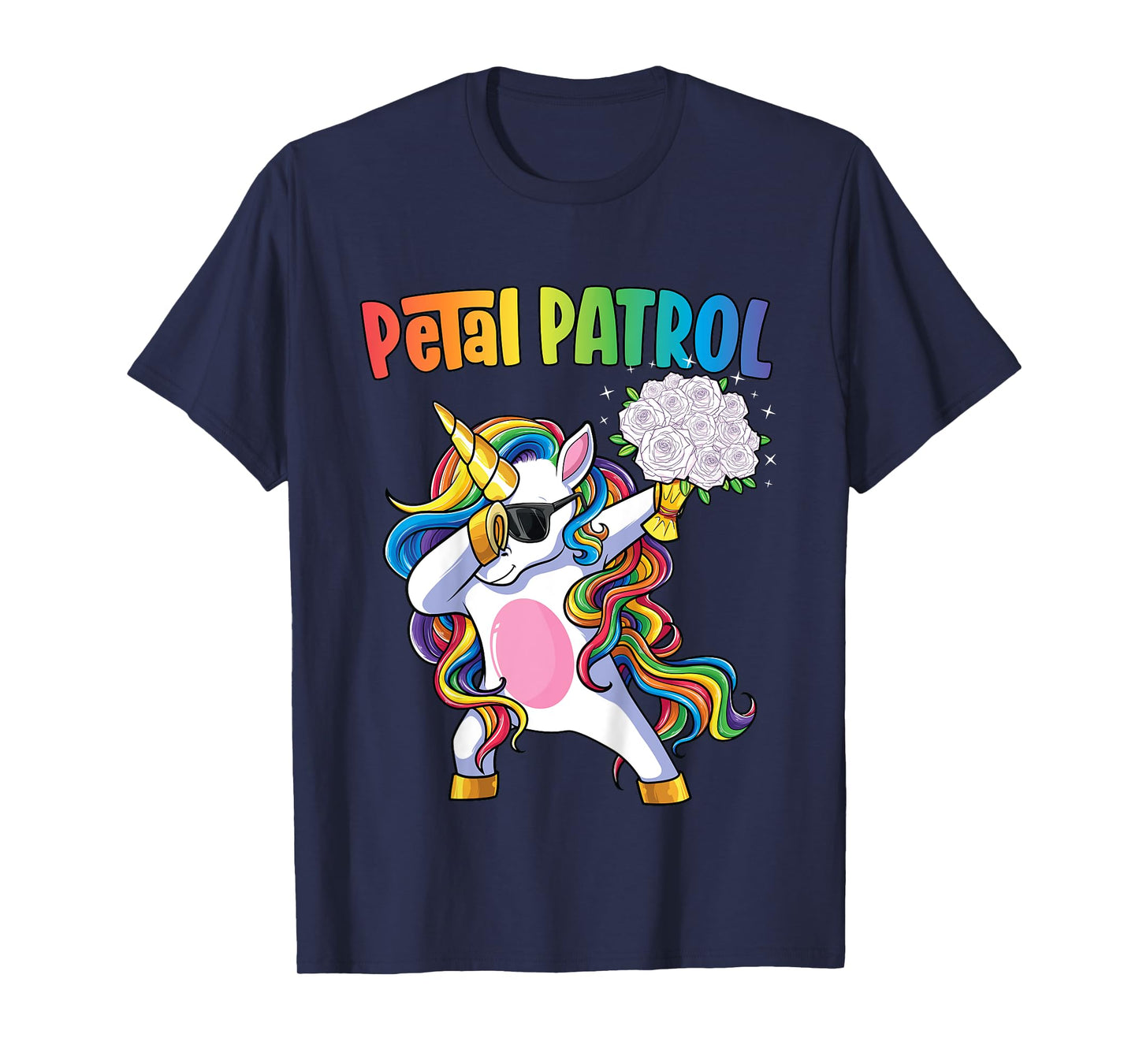 Petal Patrol Shirt Flower Girl Unicorn Girls Wedding T-Shirt