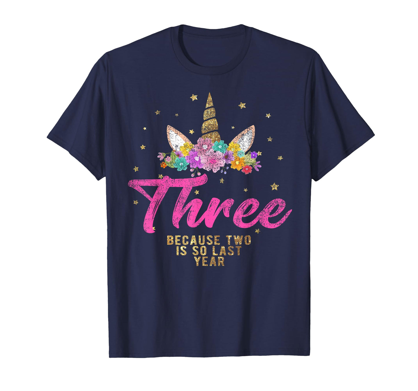 Unicorn Birthday Shirt for 3 Year Old Girl Gift 3 T-Shirt