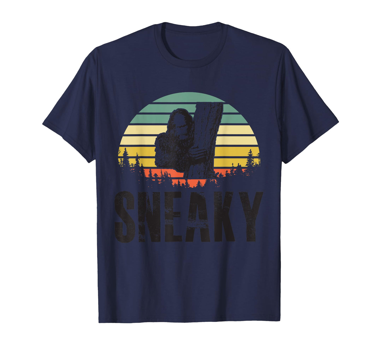 Sasquatch Sneaky, Sneaky Retro Bigfoot T-Shirt T-Shirt