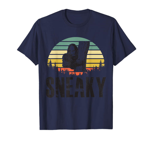 Sasquatch Sneaky, Sneaky Retro Bigfoot T-Shirt T-Shirt