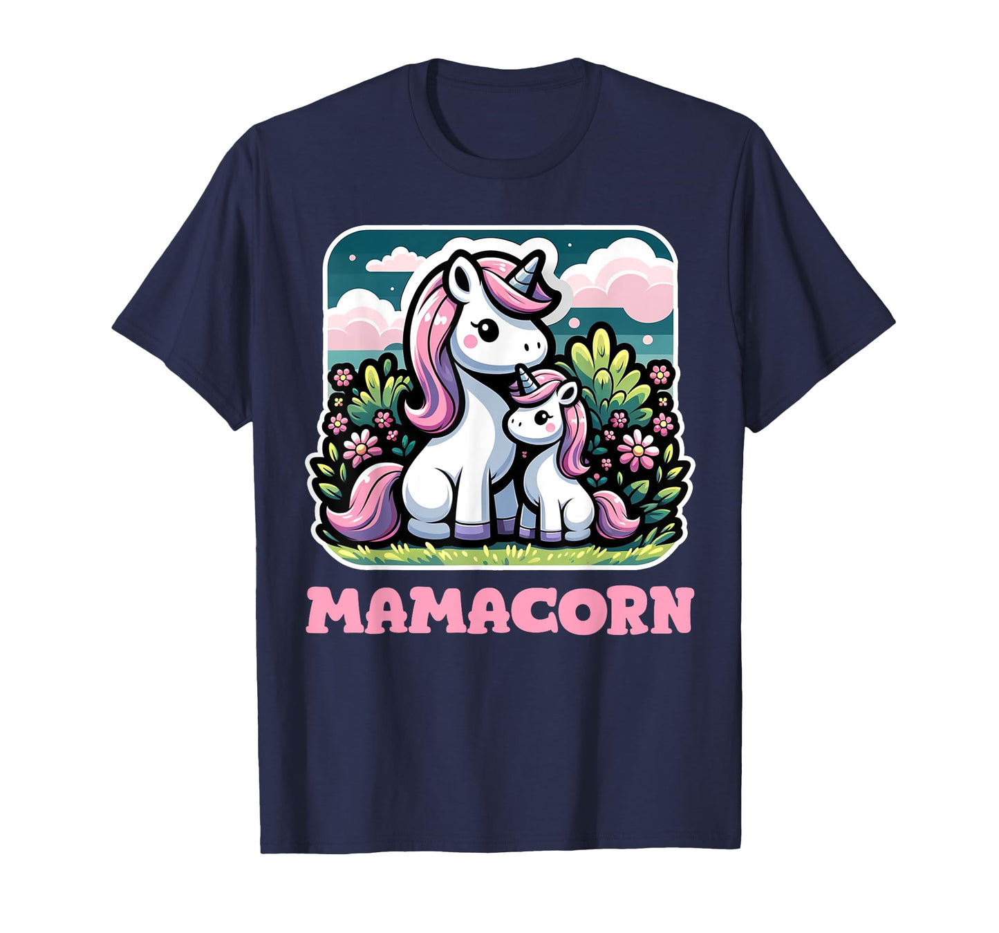 Mamacorn For Women Funny Unicorn Mom Graphic T-Shirt