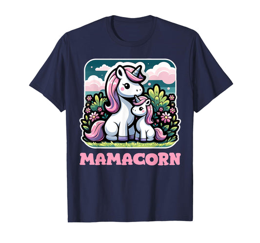 Mamacorn For Women Funny Unicorn Mom Graphic T-Shirt