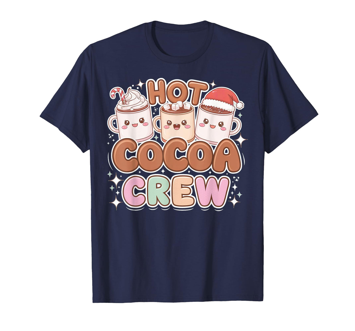 Funny Christmas Hot Cocoa and Marshmallow Crew T-Shirt