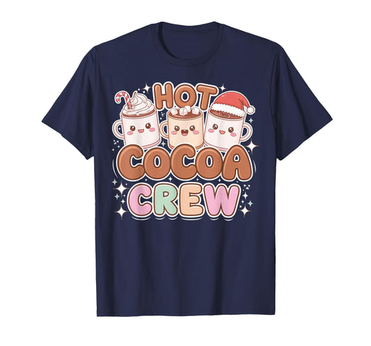 Funny Christmas Hot Cocoa and Marshmallow Crew T-Shirt