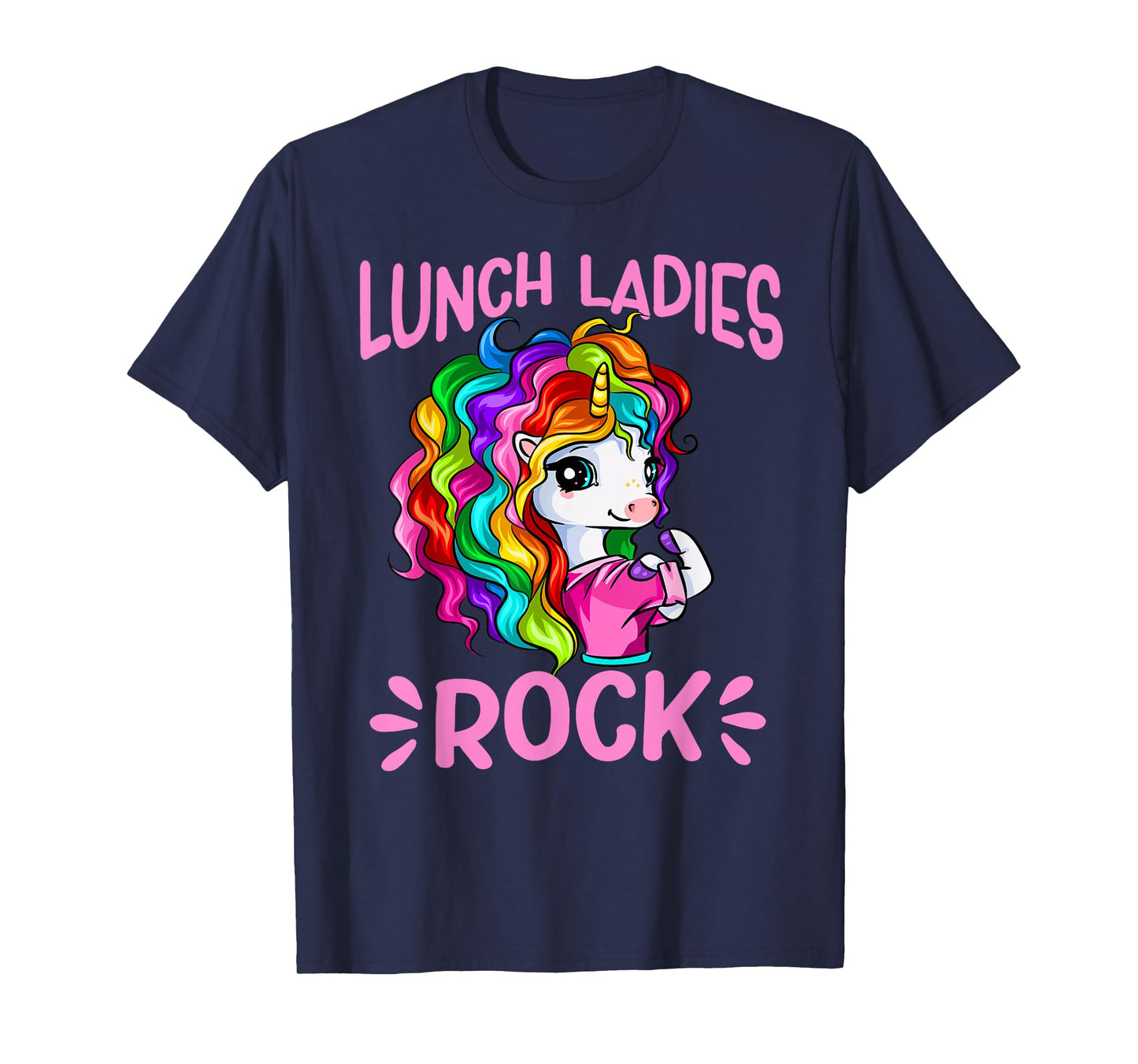 Lunch Ladies Rock Cute Unicorn Chef Cook Funny Lunch Lady T-Shirt