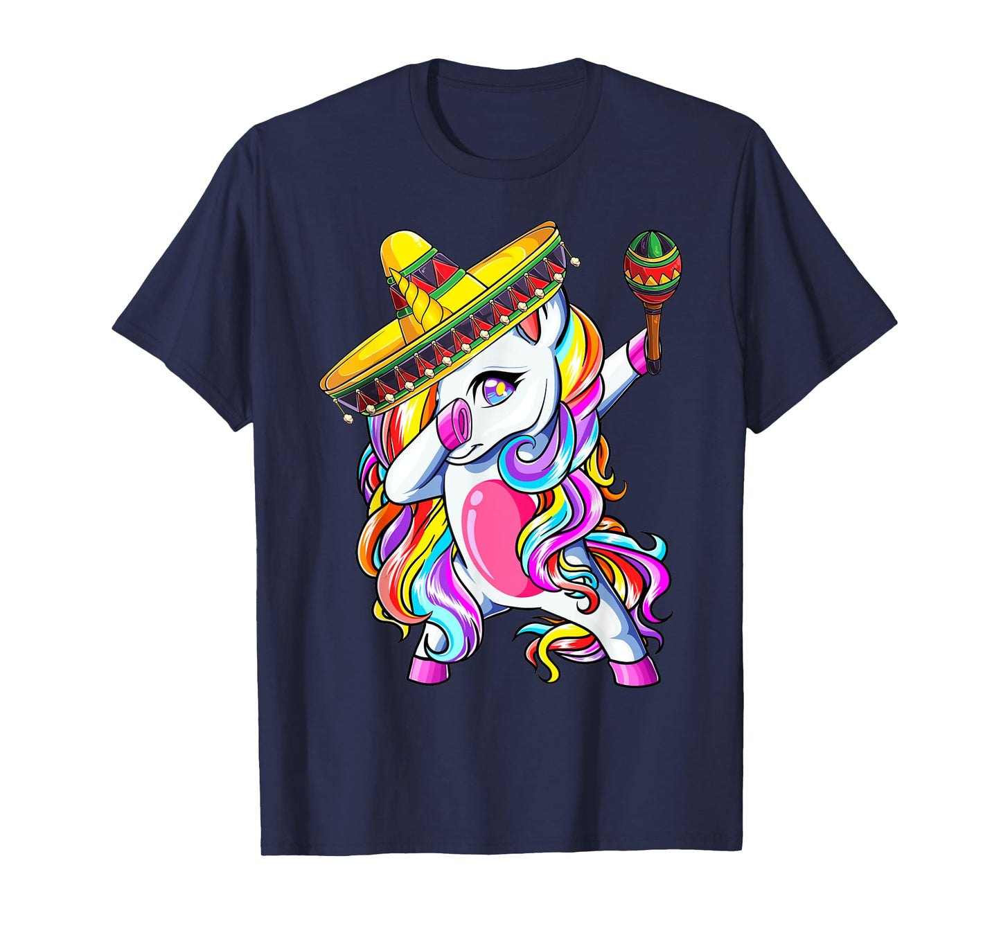 Dabbing Unicorn Cinco de Mayo Kids Girls Mexican Sombrero T-Shirt