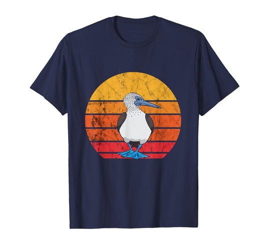 Blue Footed Boobies Tropical Sea Bird Retro Vintage Sunset T-Shirt