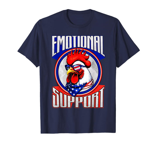 Emotional Support Chicken Lover Gift Funny Rooster T-Shirt