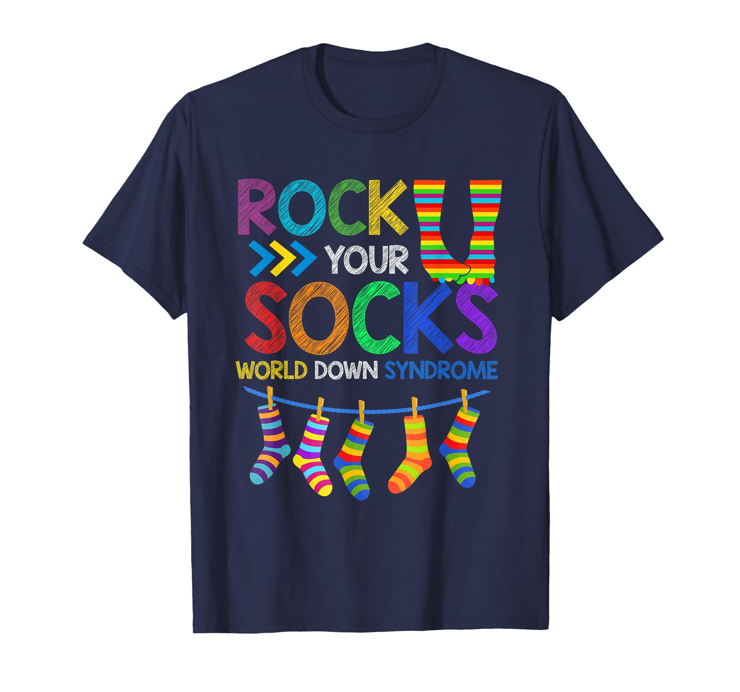 Rock Your Socks Down Syndrome Awareness Teachers Women Kids T-Shirt