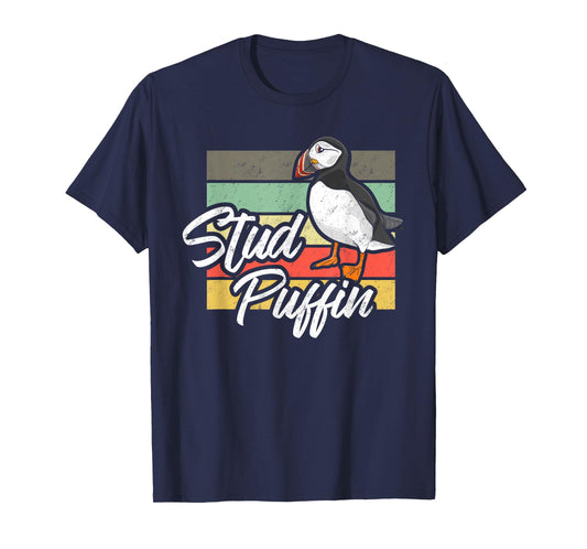 Stud Puffin - Funny Bird Seabird Vintage Retro T-Shirt