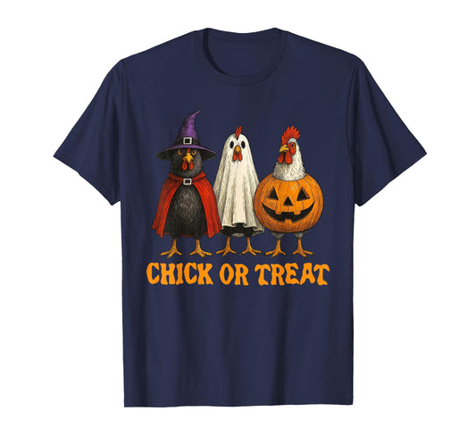 Spooky Chicken Crew Chick Or Treat Funny Halloween Costume T-Shirt