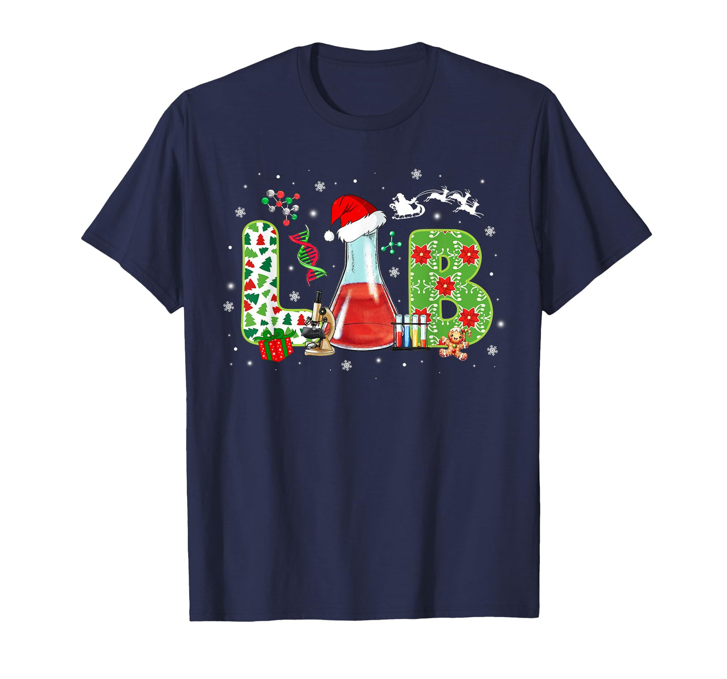 Lab Christmas Laboratory Technician Science Xmas Scientist T-Shirt