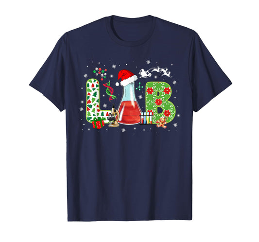 Lab Christmas Laboratory Technician Science Xmas Scientist T-Shirt