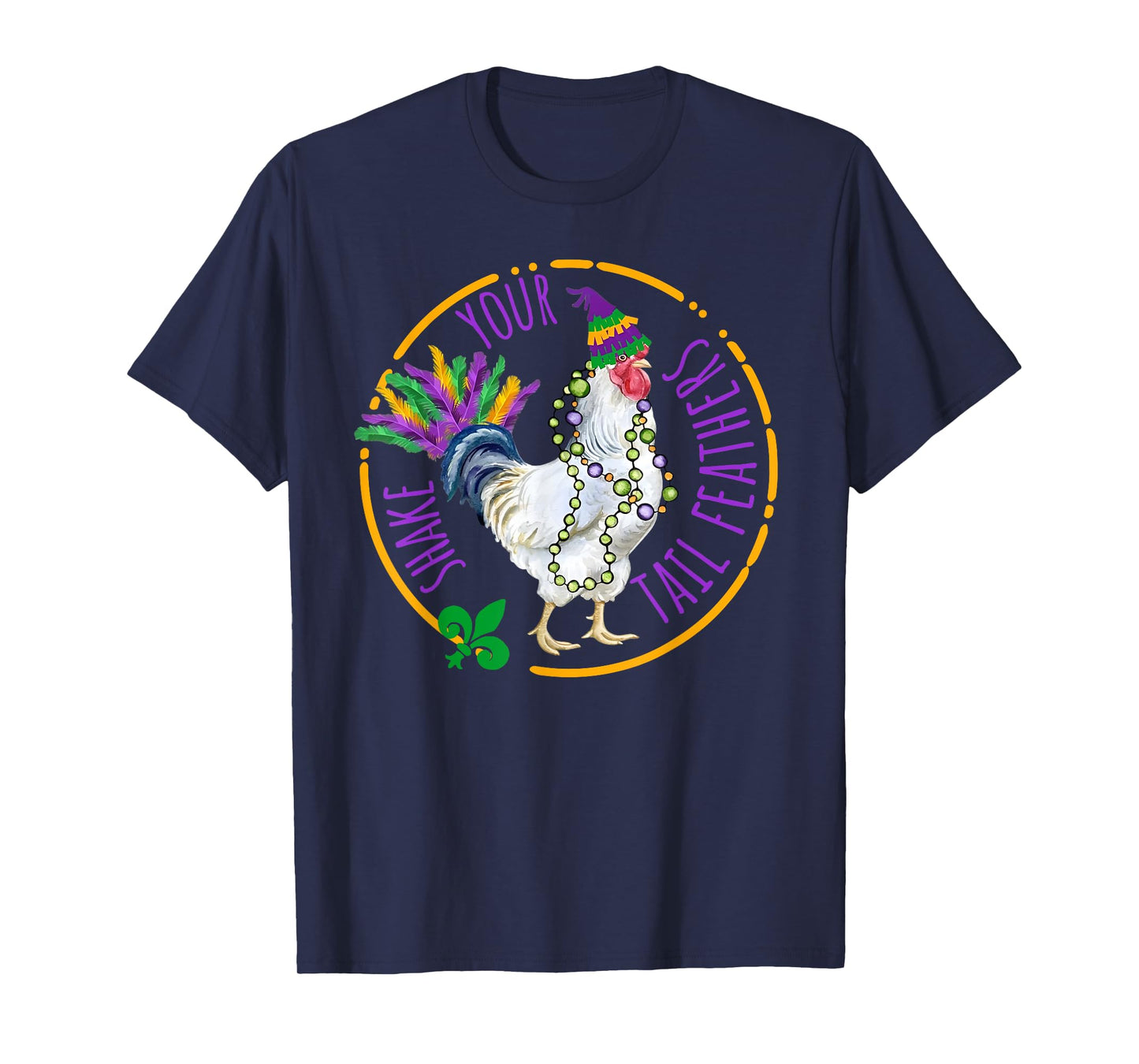 Shake Your Tail Feathers Cute Chicken Funny Mardi Gras Women T-Shirt