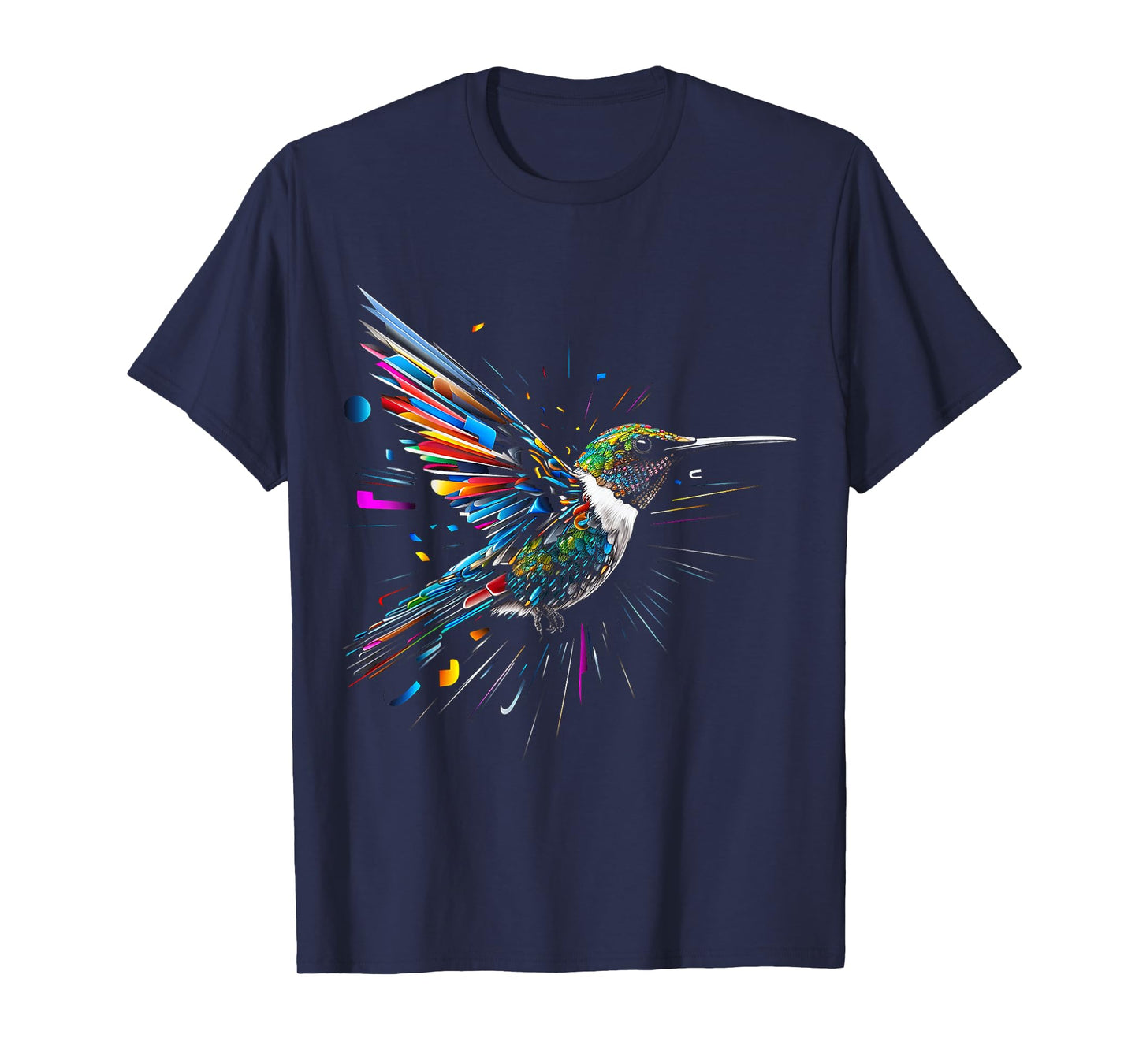 Hummingbird Art Colorful Animal Polygon Bird Hummindgbird T-Shirt