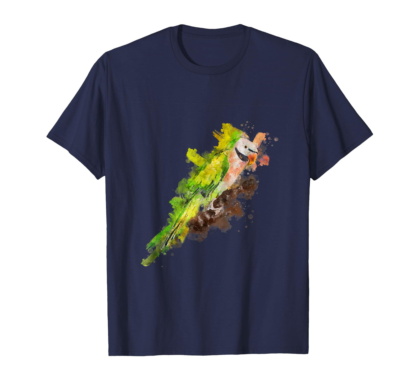 Watercolor Moustache Parakeet Parrot T-Shirt