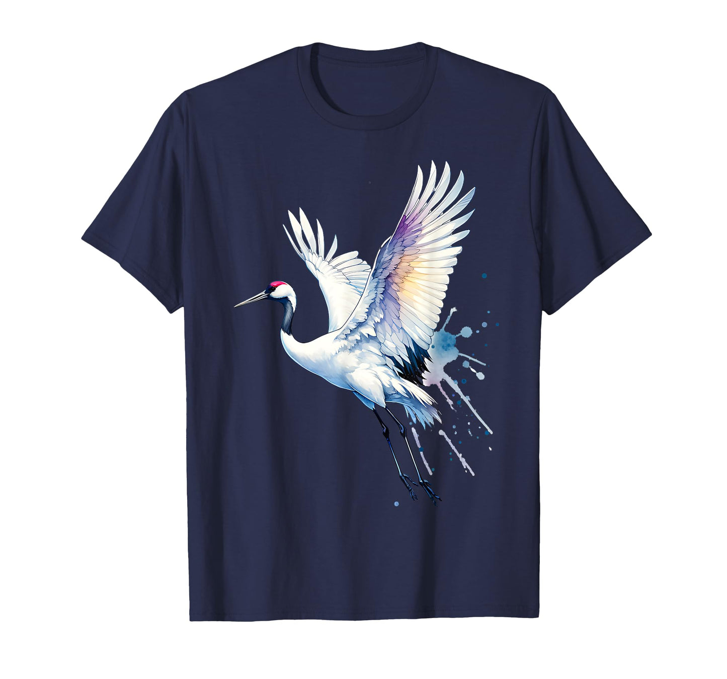 Snow Crane Bird Watching Beautiful Flying White Crane Water T-Shirt