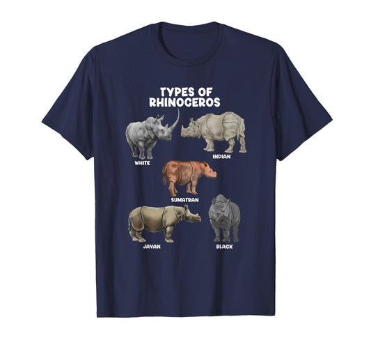 Awesome Rhino Vintage Lovely Animal Types Of Rhinoceros T-Shirt