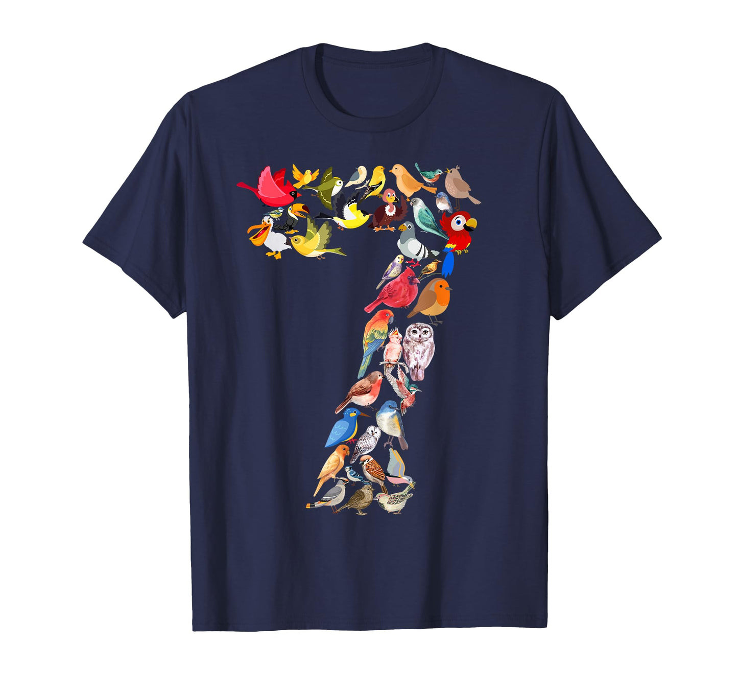 Kids 7th Birthday Birds Themed 7 Years Old Boys Bird Lover T-Shirt