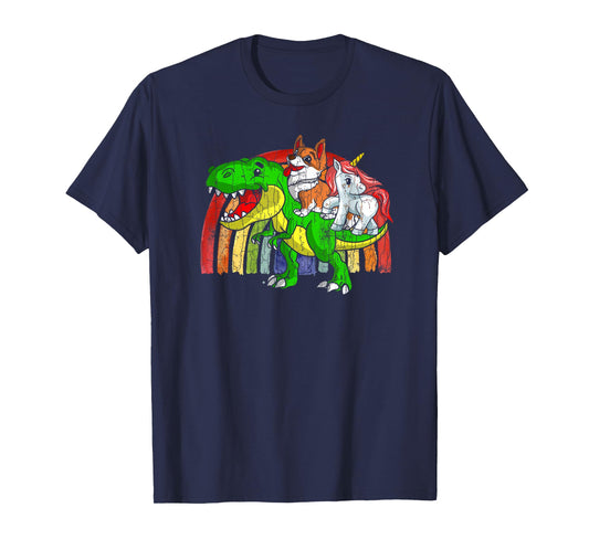 Australian Cattle Dog Unicorn Dinosaur Rex T-Shirt
