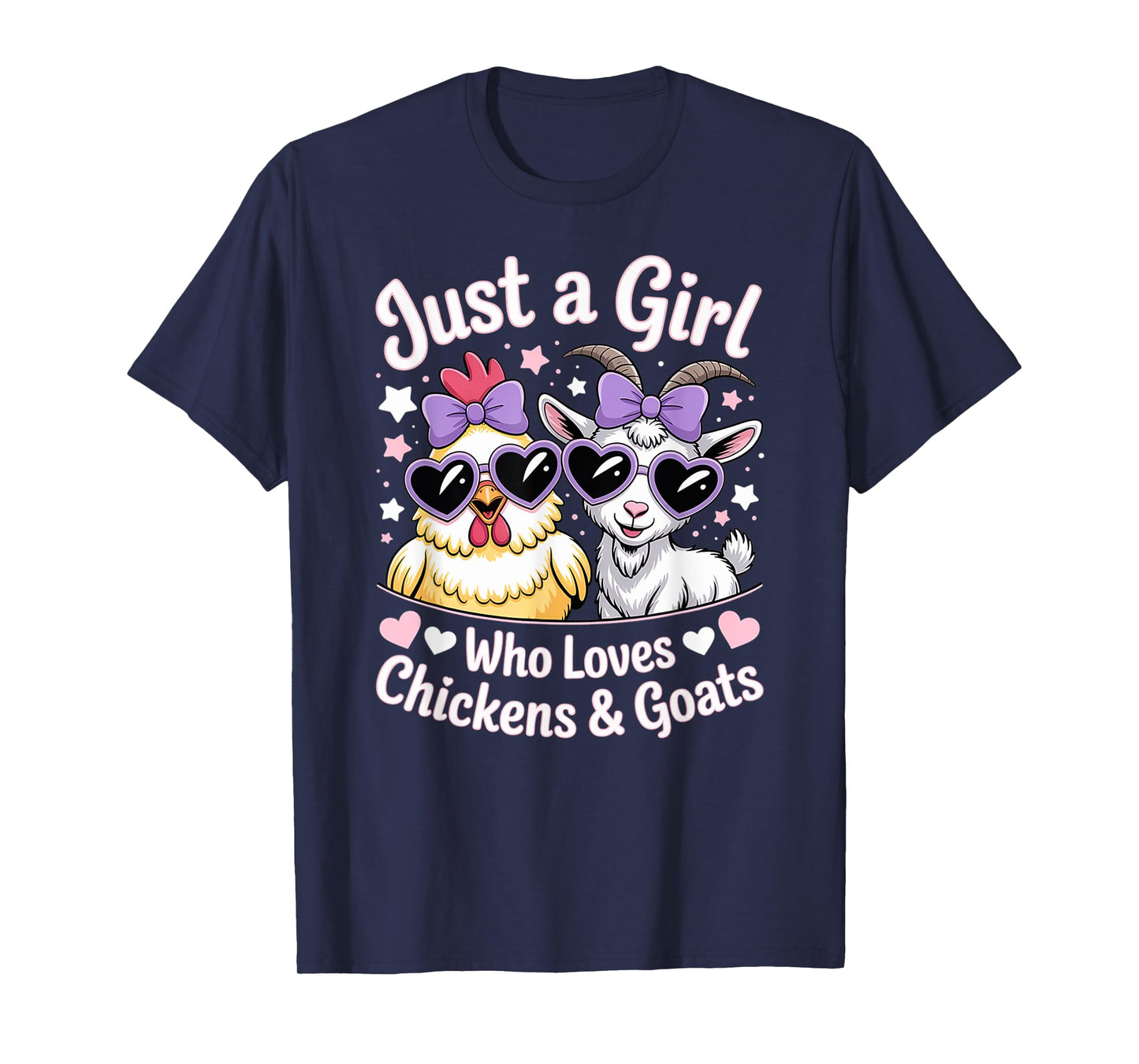 Cute Just A Girl Who Loves Chicken and Goat Poultry Farming T-Shirt