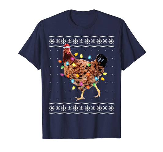 Funny Christmas Santa Chicken Xmas Ugly Sweater T-Shirt