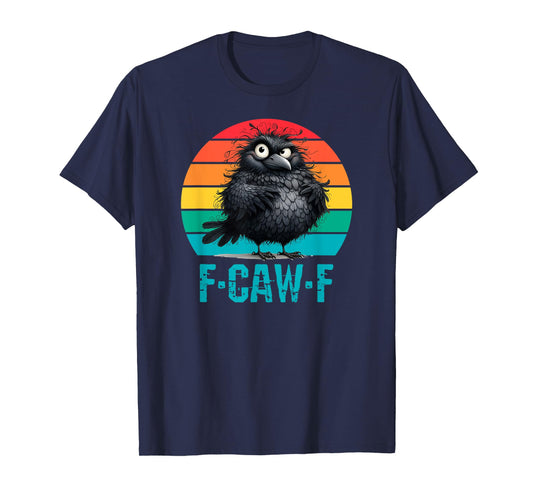 F-Caw-F Black Crow Black Bird Retro Sunset Vintage F-Caw-F T-Shirt