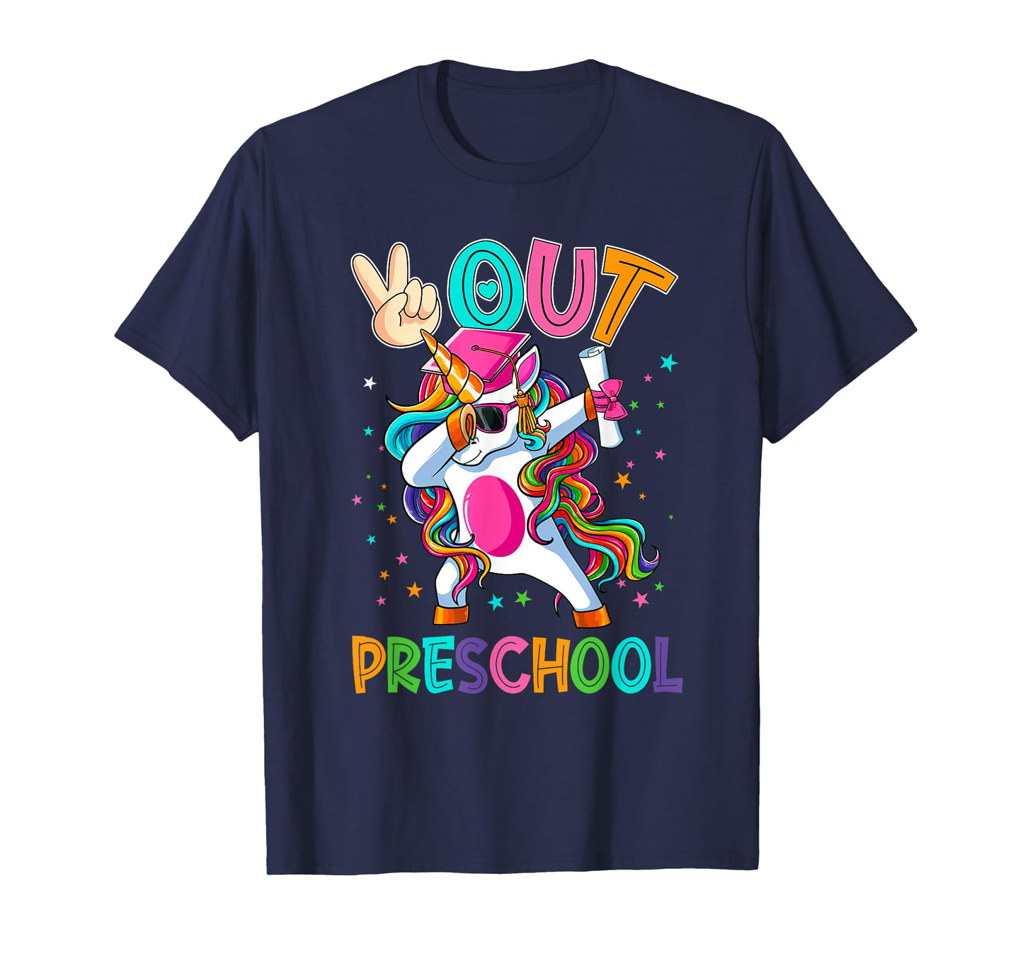 Unicorn Peace Out Preschool Graduate Graduation Last Day T-Shirt