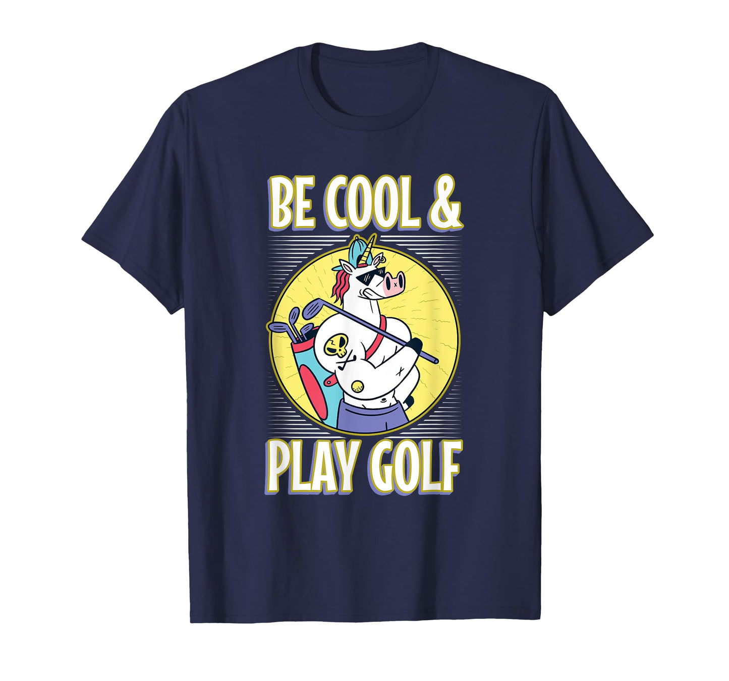 unicorn cool play golf sports golf club shades sports golfer T-Shirt