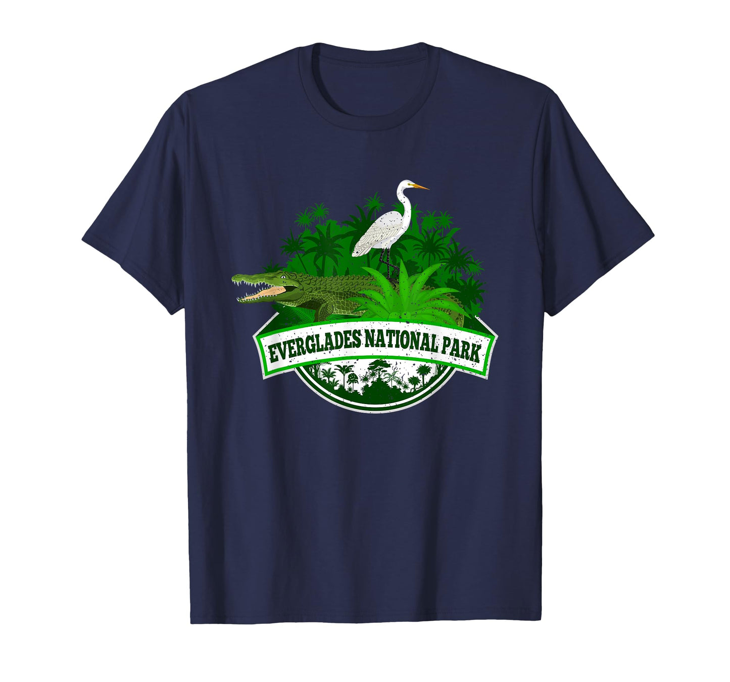 Bird and Florida Alligator Of Everglades National Park T-Shirt