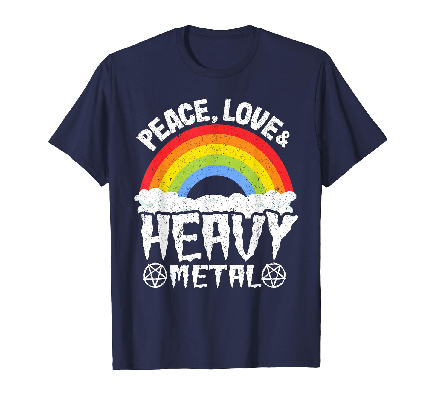 Kids Band Metal Rainbow Unicorn Peace Love & Heavy Metal T-Shirt