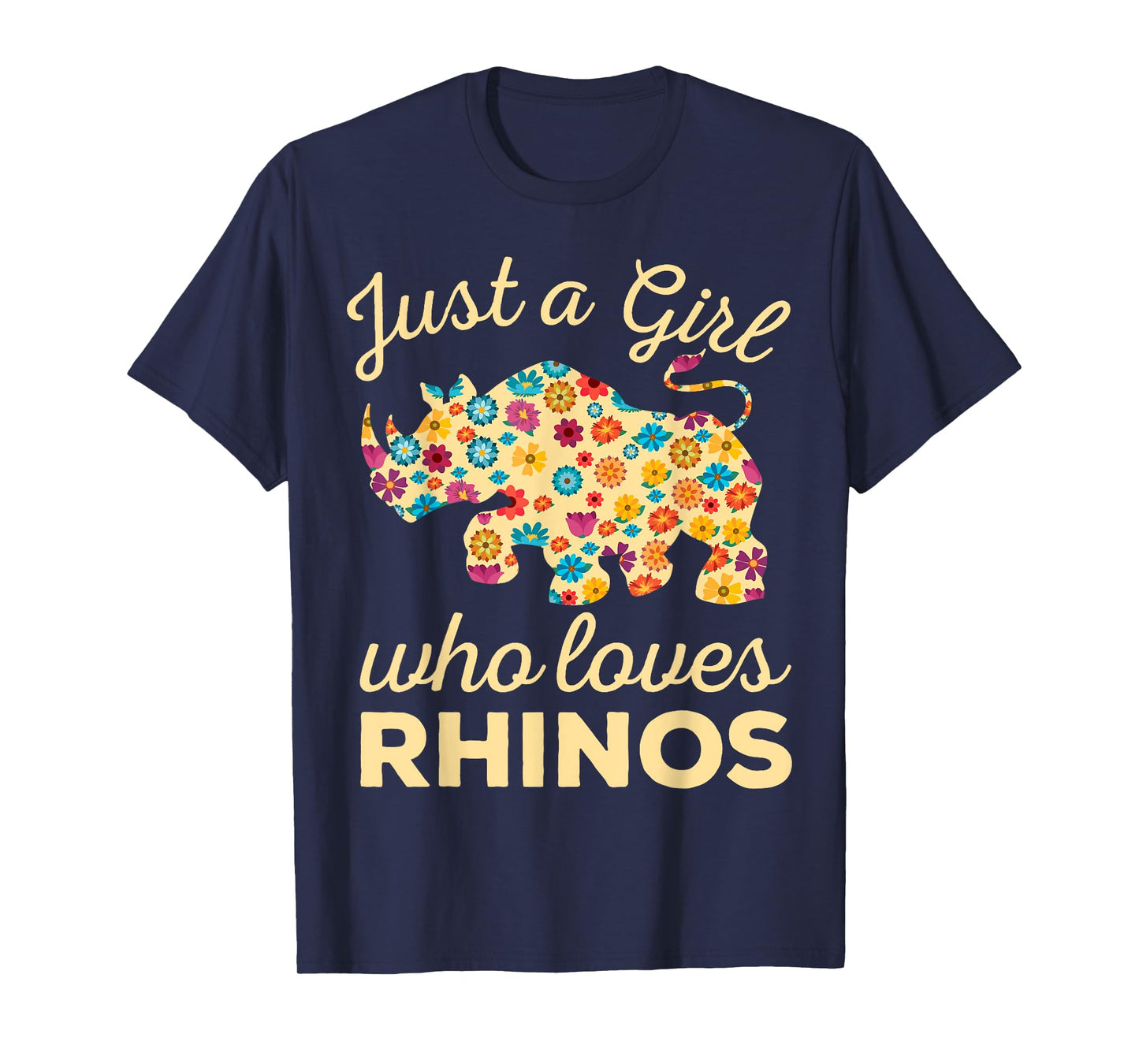 Just A Girl Who Loves Rhinos Rhinoceros Horn Safari Wildlife T-Shirt