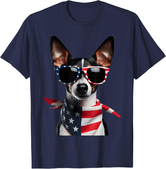 Rat Terrier Dog 4th Of July American Independence Day Owner T-Shirt