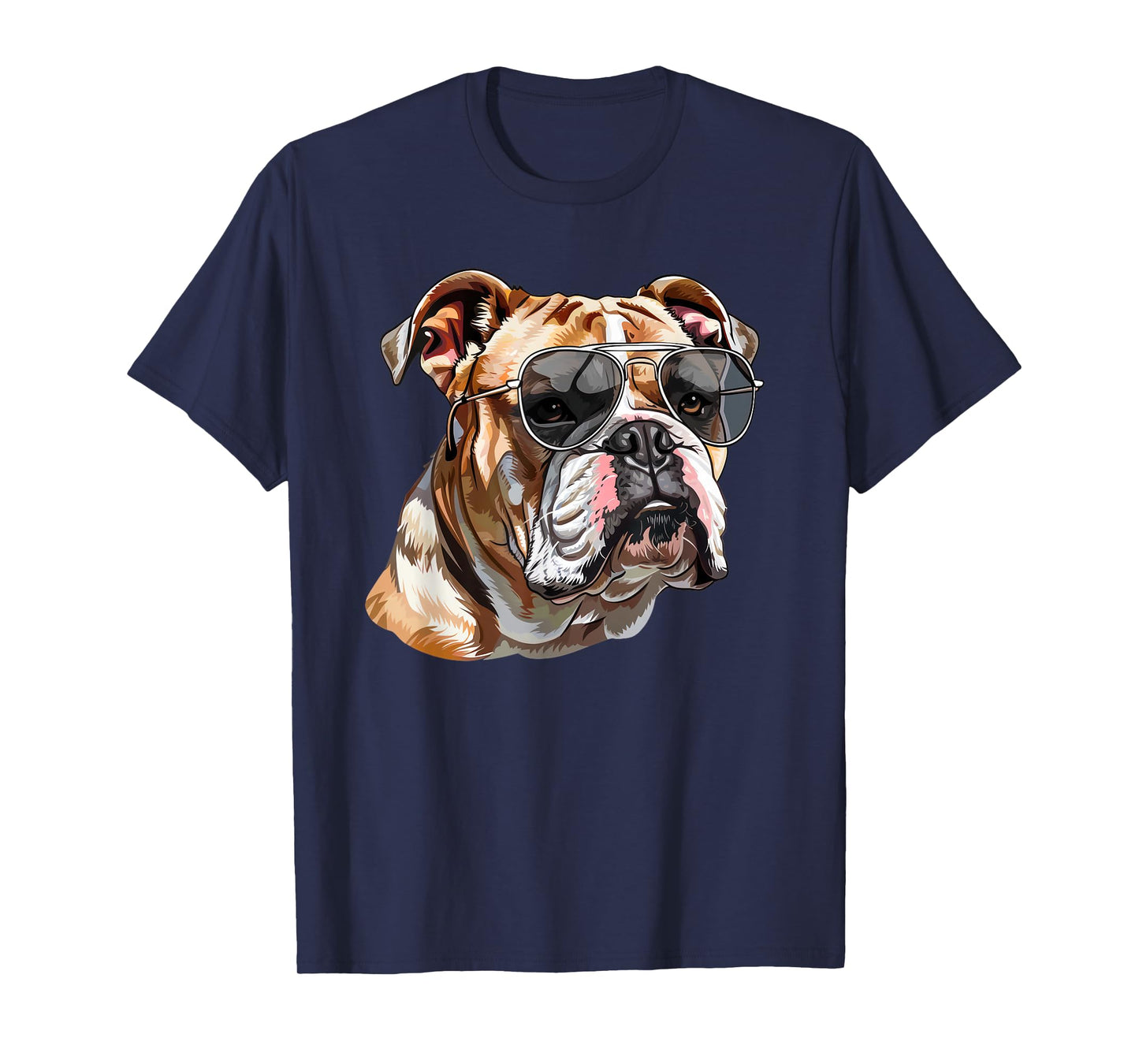 English Bulldog Dog Sunglasses Men Women Kids T-Shirt