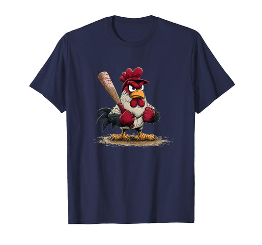 Nice Sport Rooster Look for Baseball and Bat Lovers T-Shirt