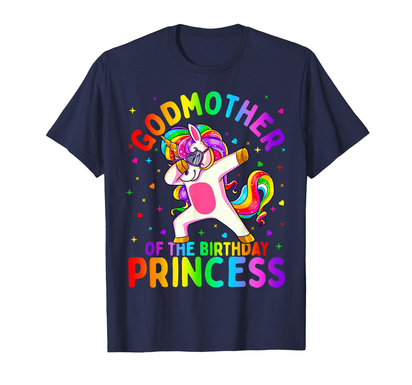 Godmother of the Birthday Princess Girl Dabbing Unicorn T-Shirt