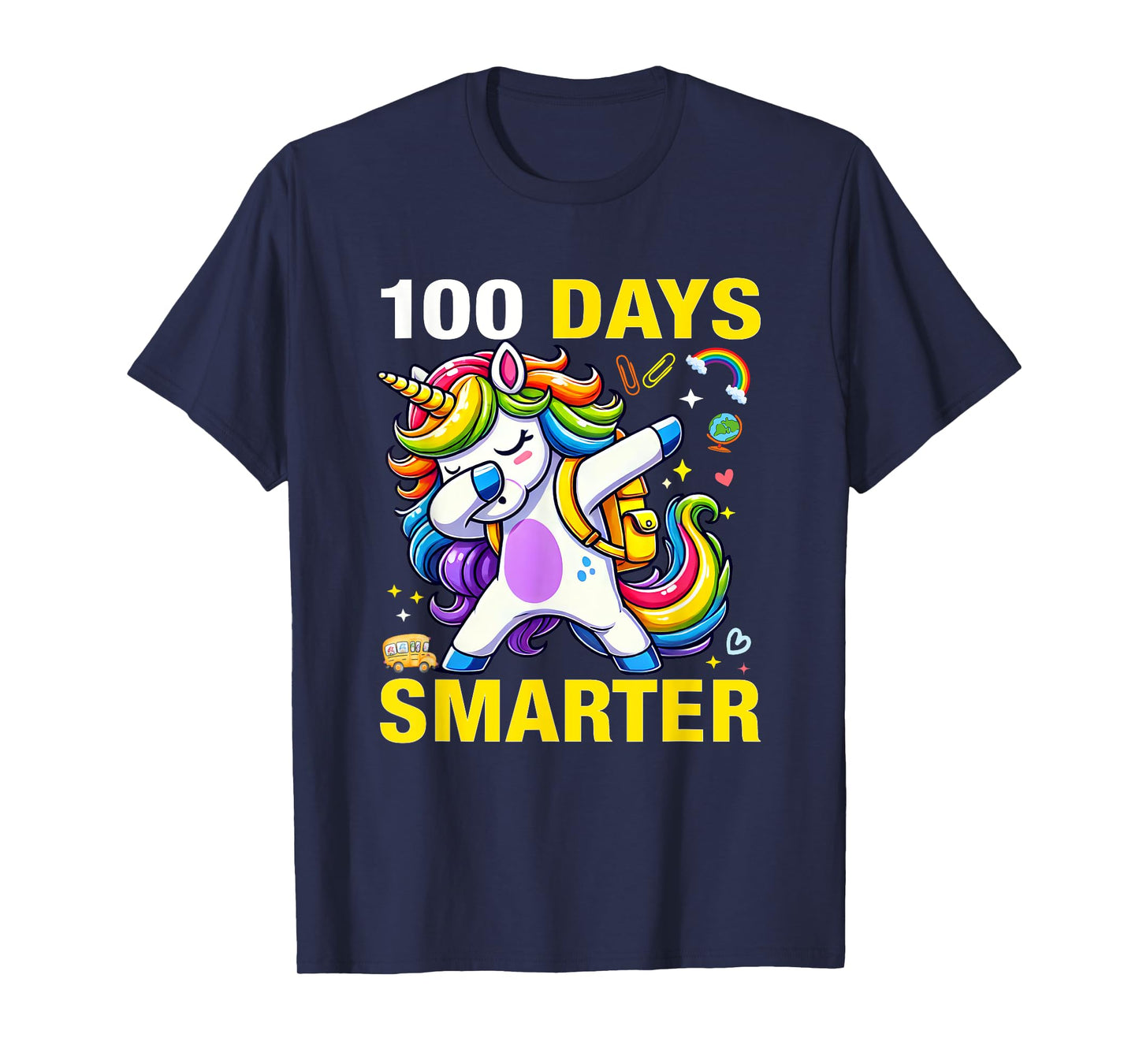 100 Days Smarter Kids Girls Unicorn 100th Day of School T-Shirt