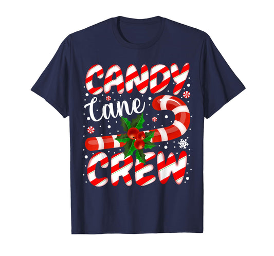 Candy Cane Crew Christmas Family Matching Xmas Pajamas T-Shirt