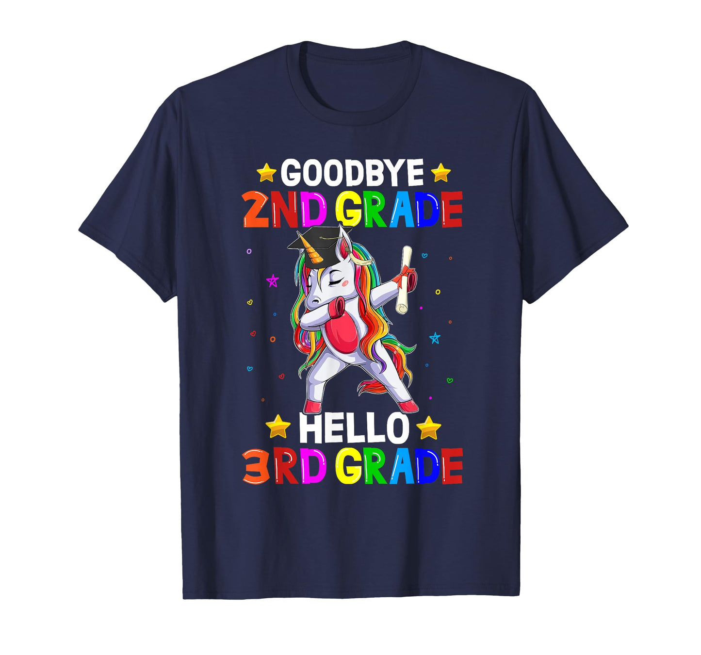 Goodbye 2nd Grade Hello 3rd Grade Unicorn Back To School Kid T-Shirt