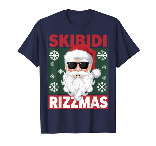 Skibidi Rizzmas Funny Gen Alpha Slang Christmas Penguin T-Shirt