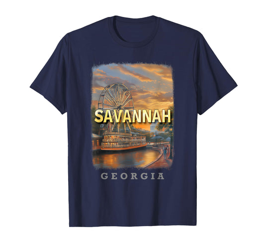 Savannah Georgia GA Riverfront Charm SD110 T-Shirt