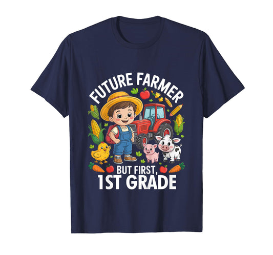 Kids Future Farmer 1st Grade Student Back to School Boy Kids T-Shirt