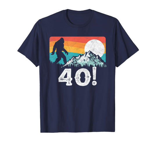 Funny Bigfoot Mountains 40th Birthday Vintage Graphic T-Shirt