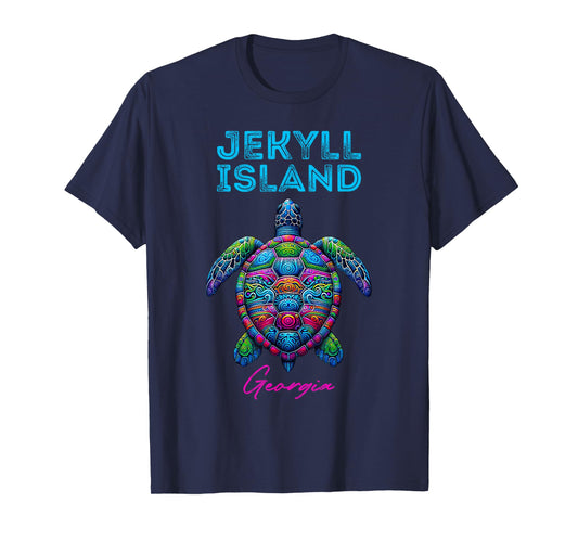 Jekyll Island Georgia Tribal Beach Sea Turtle T-Shirt