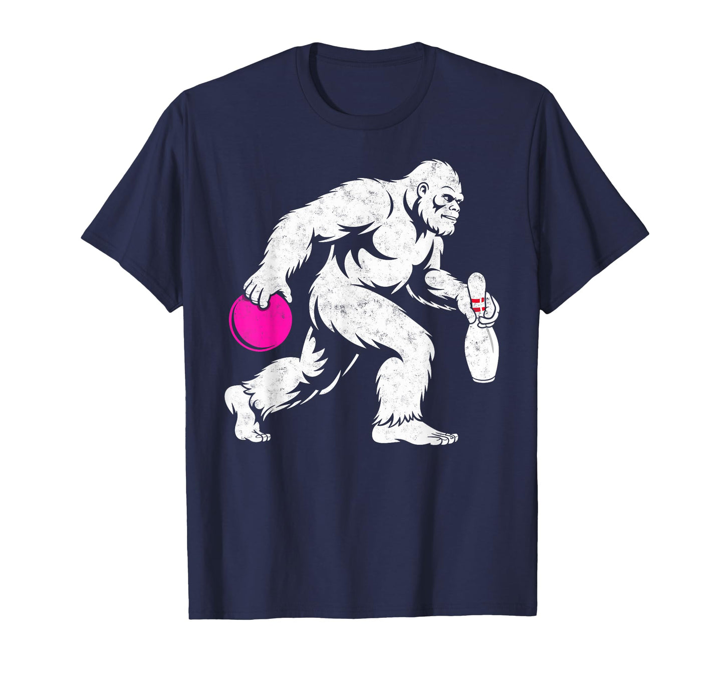 Susquatch Bigfoot Pin Ball Joke Bowler Funny Bowling Team T-Shirt