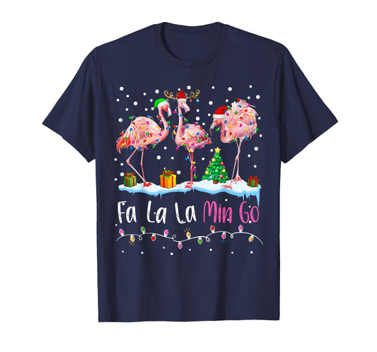 Fa La La La Mingo Flamingo Christmas Men Women Kids Xmas T-Shirt