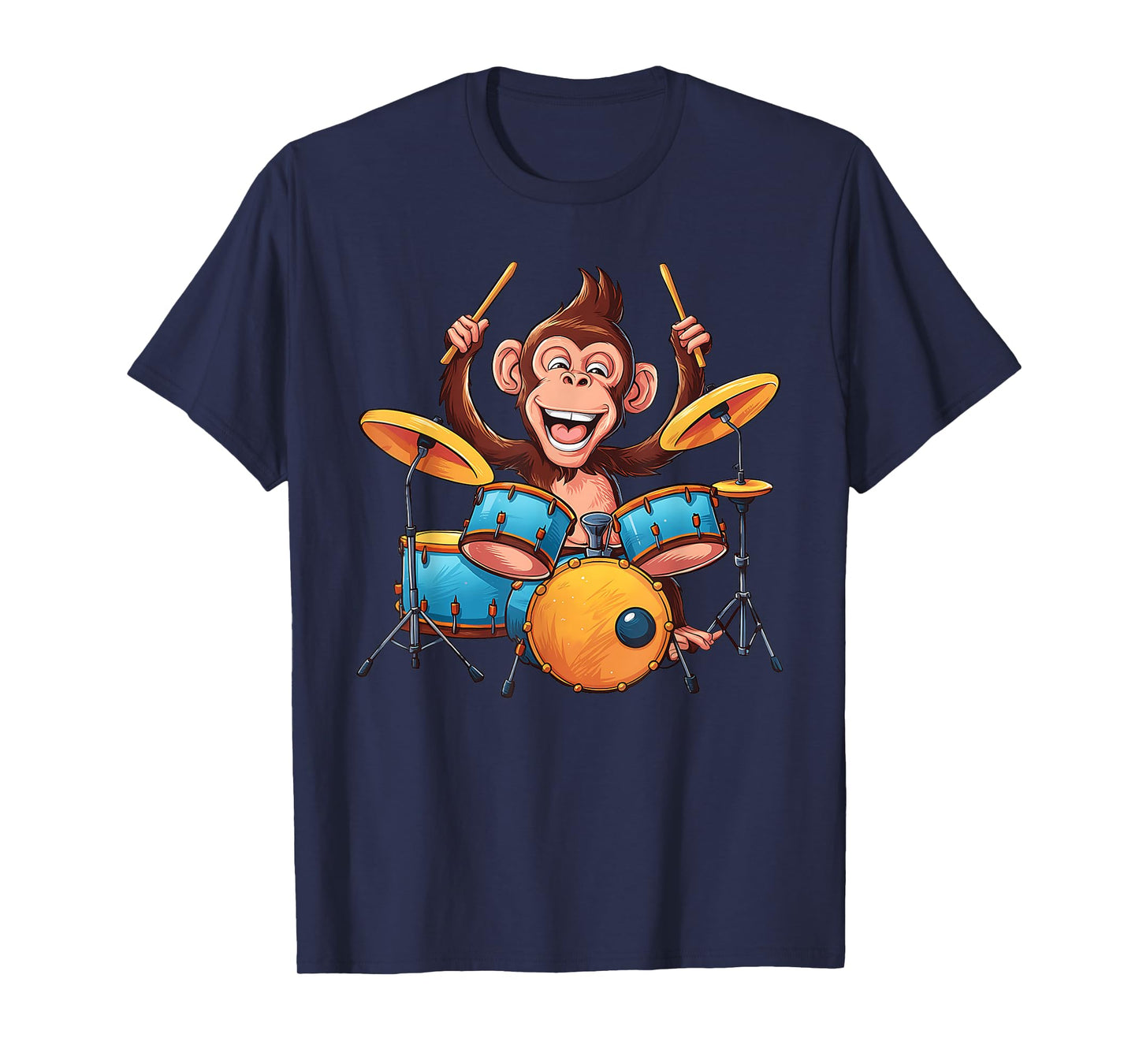 Cute Monkey Playing Drums Monkeys Drummer Music T-Shirt