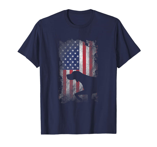 Patriotic German Shorthaired Pointer American Flag GSP Dog T-Shirt