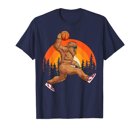 Bigfoot Basketball Vintage Retro Baller Sasquatch Big Foot T-Shirt